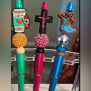 Assorted cute custom beaded pens. Sold separately